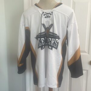 Pensacola Junior Ice Flyers Ice Hockey long sleeve jet blue white jersey adult S